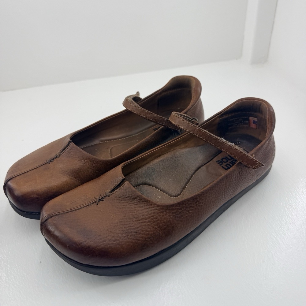 Kalso Earth Shoes Solar Mary Jane Womens 7.5B Almond Brown Leather Comfort Flats